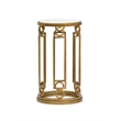 Magnussen Home Lorena Burnished Brass Round Accent Table