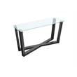 Magnussen Home Wexler Black Truffle And Clear Glass Rectangular Sofa Table