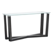 Magnussen Home Wexler Black Truffle And Clear Glass Rectangular Sofa Table