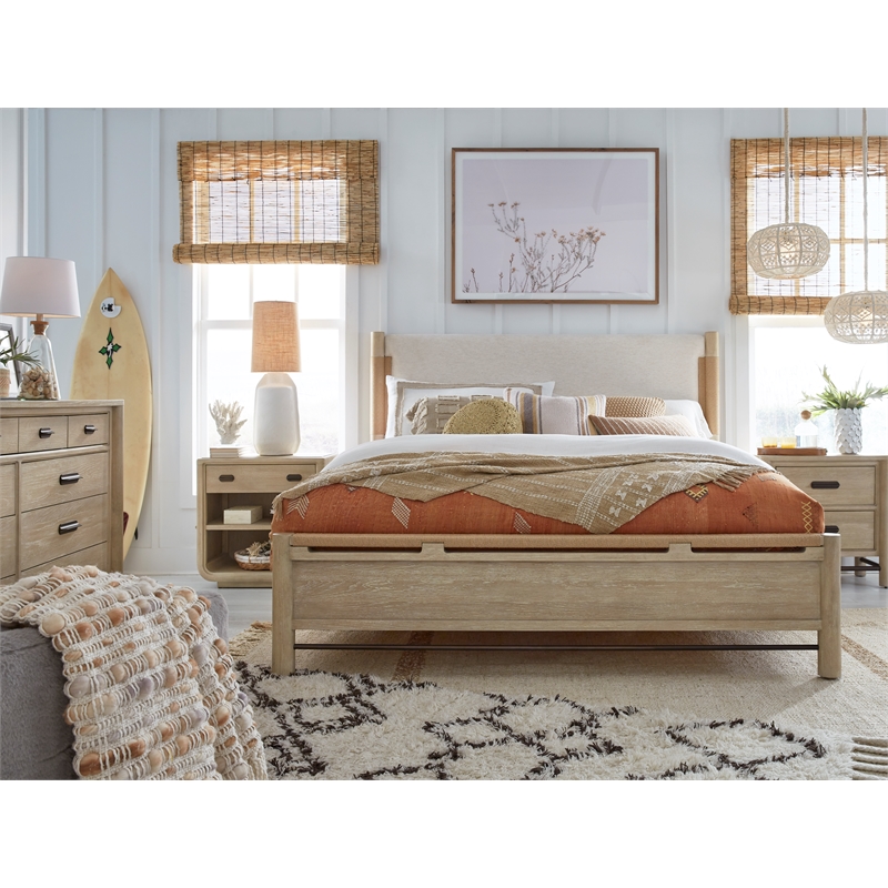 Salt Life Home Sunset Cove Sanibel Brown Queen Panel Upholstered Bed