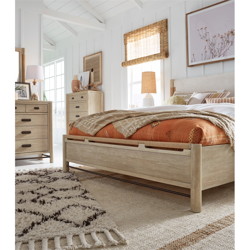 Salt Life Home Sunset Cove Sanibel Brown Queen Panel Upholstered Bed