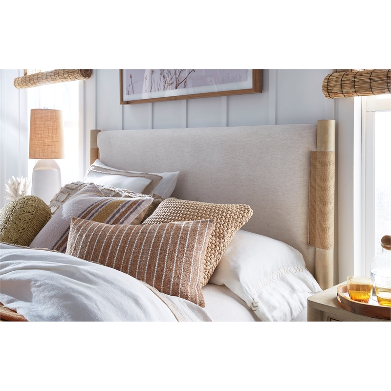 Salt Life Home Sunset Cove Sanibel Brown Queen Panel Upholstered Bed