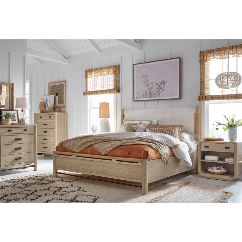 Salt Life Home Sunset Cove Sanibel Brown California King Panel Upholstered Bed