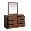 Magnussen Home Jensen Tavern Brown Double Drawer Dresser With Paper Mirror