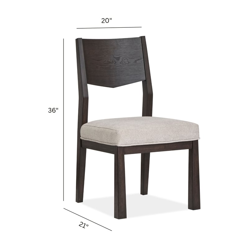 Magnussen Home Tauren Coffee Bean Upholstered Side Chair Two Pack