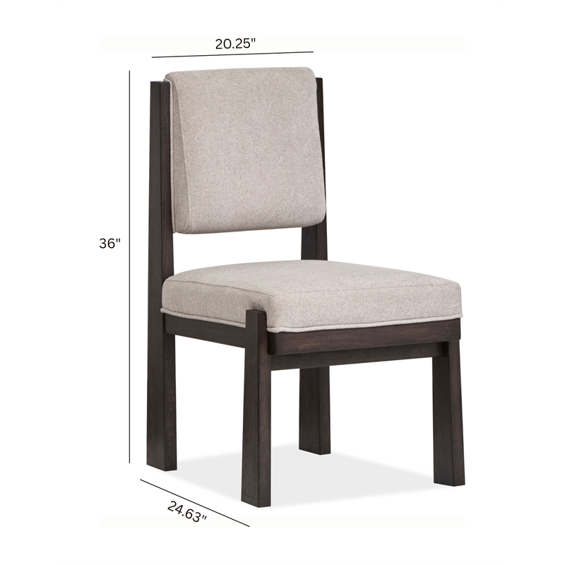Magnussen Home Tauren Coffee Bean Upholstered Side Chair Two Pack