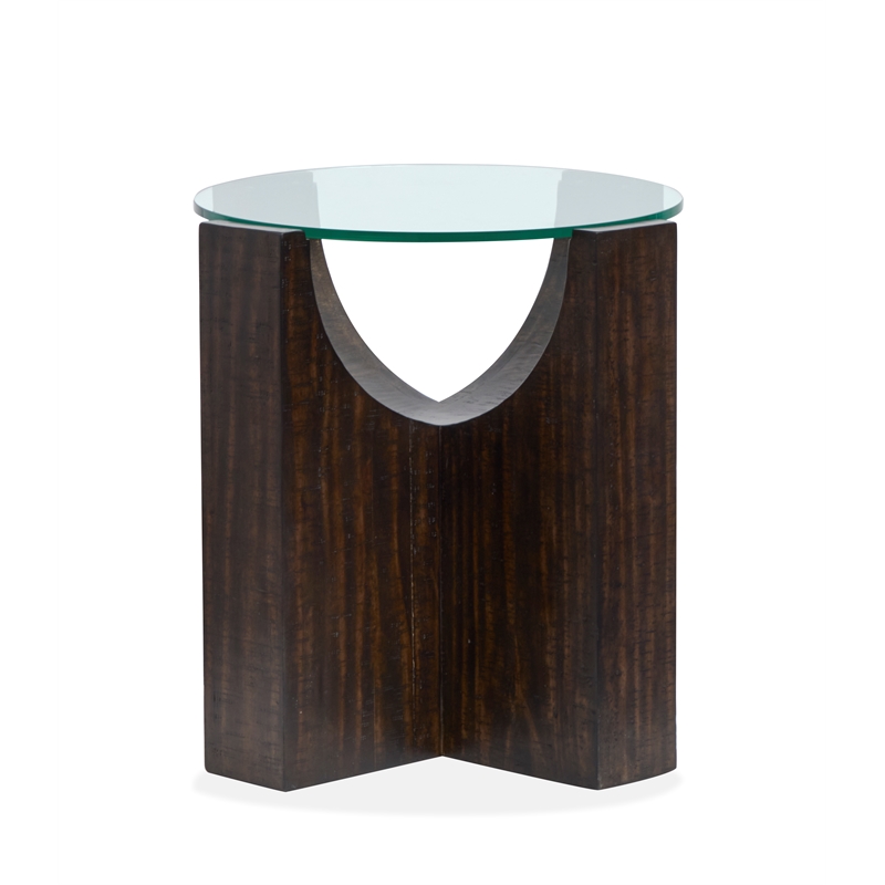 Magnussen Home Beckham Rustic Tavern Round End Table