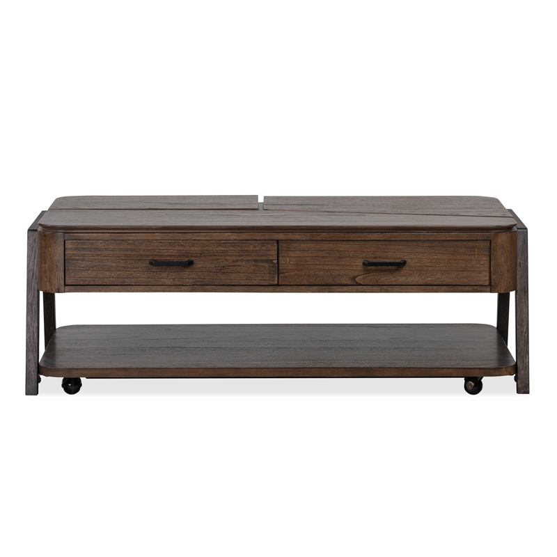 Magnussen Home Hallie Lift Top Storage Cocktail Table With Casters