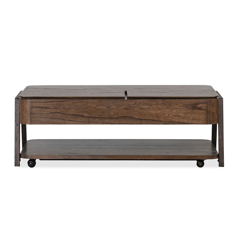 Magnussen Home Hallie Lift Top Storage Cocktail Table With Casters