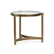 Magnussen Home Cassidy Aged Brass And Volakas Classic Round End Table