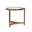 Magnussen Home Cassidy Aged Brass And Volakas Classic Round End Table