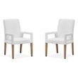 Magnussen Home Lindon Belgian Wheat White Upholstered Arm Chair Two Pack