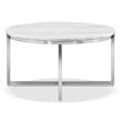Magnussen Home Esme White Marble And Brushed Nickel Round Cocktail Table