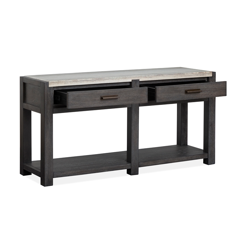 Magnussen Home Plum Creek Ravenwood Black Rectangular Sofa Table
