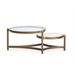 Magnussen Home Cassidy Aged Brass And Volakas Classic Shaped Cocktail Table