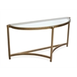 Magnussen Home Cassidy Aged Brass And Volakas Classic Demilune Sofa Table