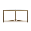 Magnussen Home Cassidy Aged Brass And Volakas Classic Demilune Sofa Table