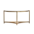 Magnussen Home Cassidy Aged Brass And Volakas Classic Demilune Sofa Table