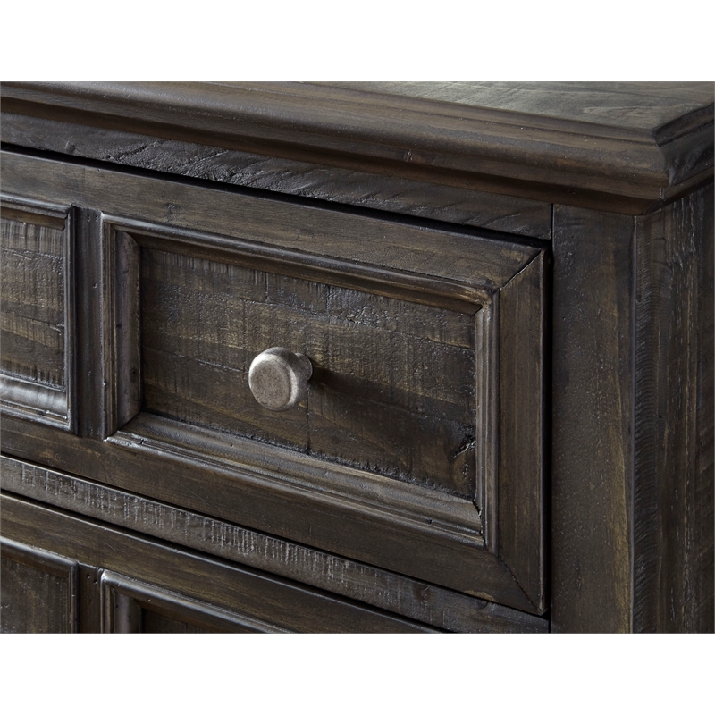 Magnussen Home Calistoga Weathered Charcoal Drawer Dresser With Landscape Mirror