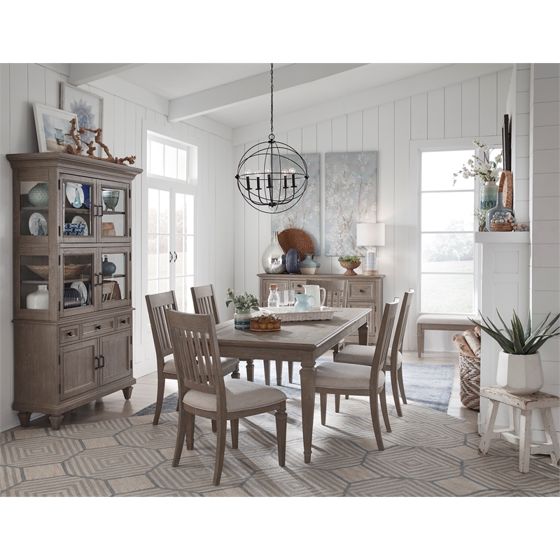 Magnussen Home Lancaster Dovetail Grey Upholstered Side Chair Two Pack