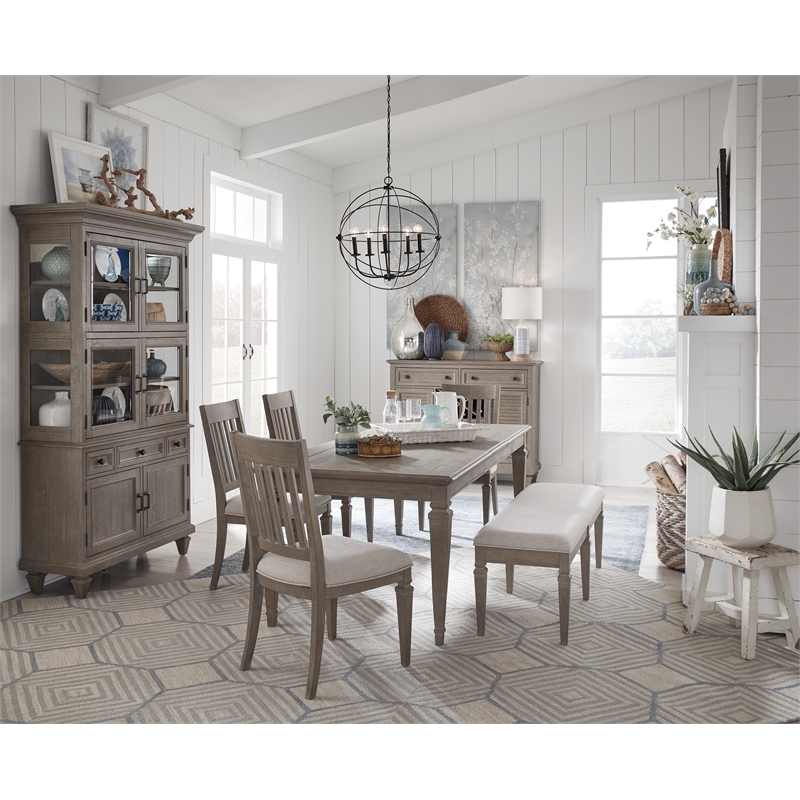Magnussen Home Lancaster Dovetail Grey Upholstered Side Chair Two Pack