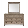 Magnussen Home Paxton Place Dovetail Grey Drawer Dresser With Landscape Mirror
