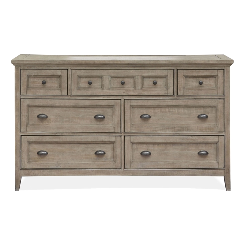 Magnussen Home Paxton Place Dovetail Grey Drawer Dresser With Landscape Mirror