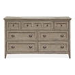 Magnussen Home Paxton Place Dovetail Grey Drawer Dresser With Landscape Mirror