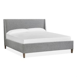 Magnussen Home Lindon Queen Grey Upholstered Island Bed