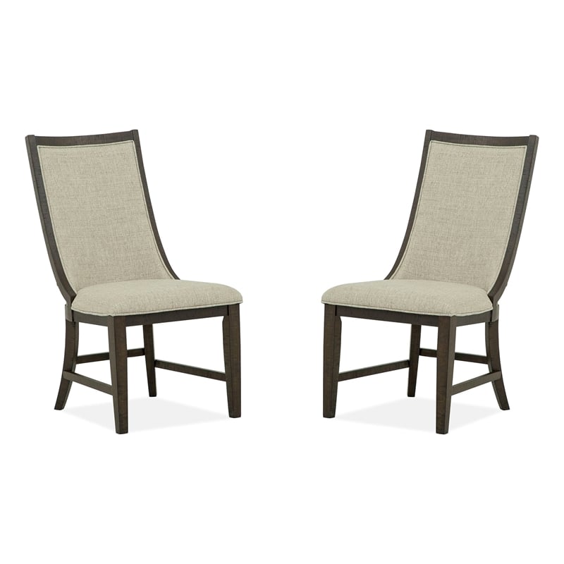 Magnussen Home Westley Falls Graphite Upholstered Host Chair Two Pack