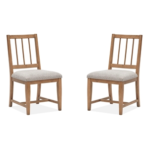 Magnussen Home Lindon Belgian Wheat Upholstered Side Chair Two Pack