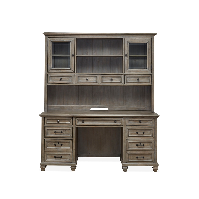 Magnussen Home Lancaster Dovetail Grey Credenza With Hutch