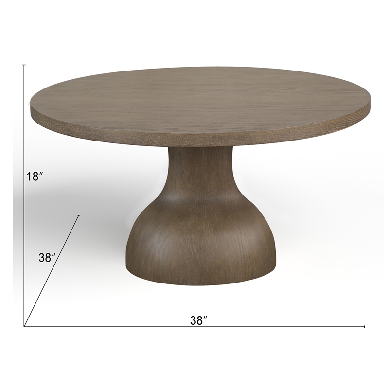 Magnussen Home Bosley Lt. Brown Porpoise Round Cocktail Table