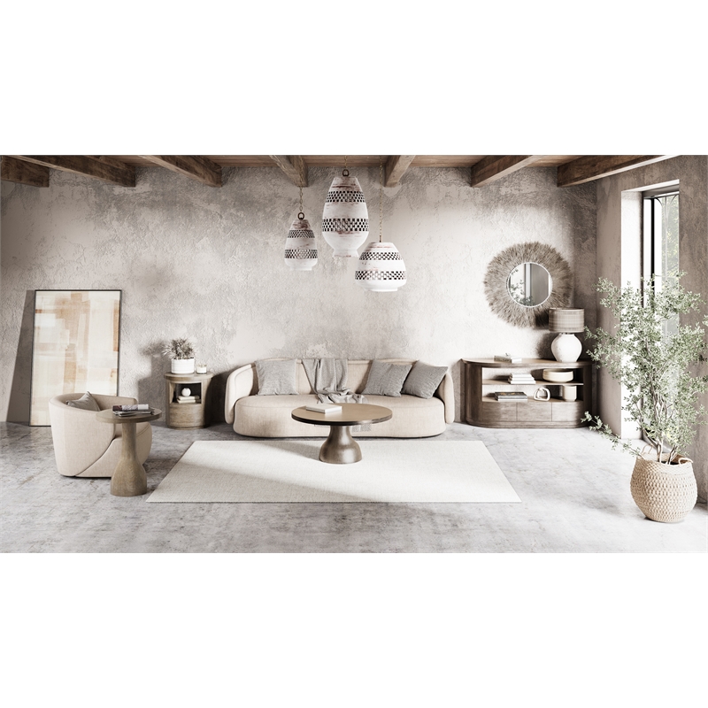 Magnussen Home Bosley Lt. Brown Porpoise Round Cocktail Table