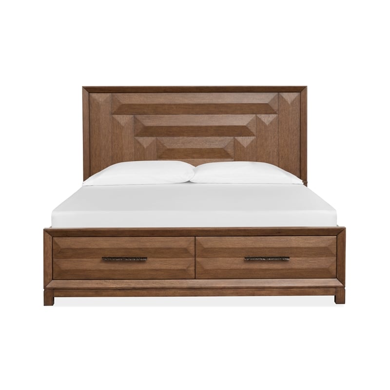 Magnussen Home Callisto Bourbon Brown King Panel Storage Bed