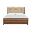 Magnussen Home Callisto Bourbon Brown Queen Upholstered Panel Storage Bed