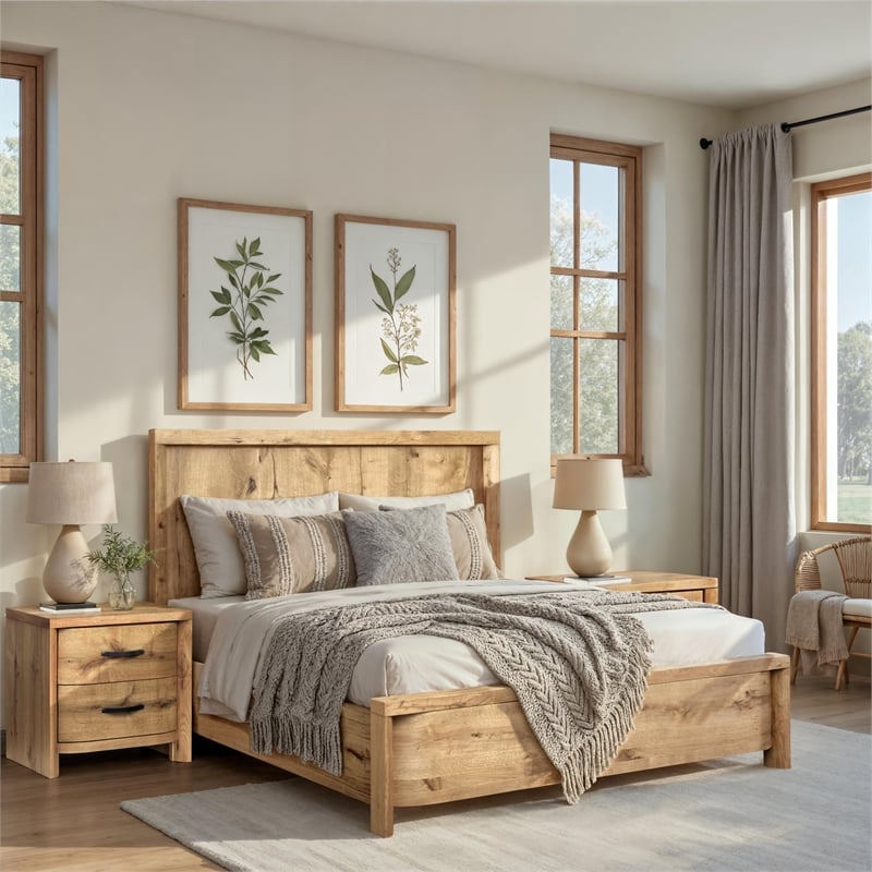 Magnussen Home Laramie Honey Wheat Panel Bed