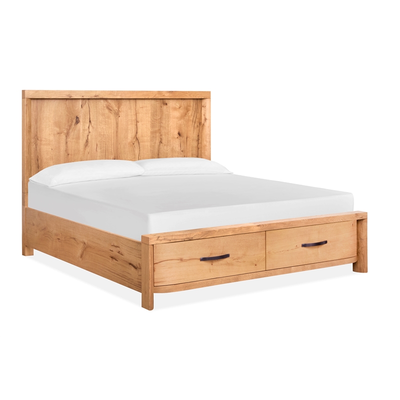 Magnussen Home Laramie Queen Panel Storage Bed in Honey Wheat
