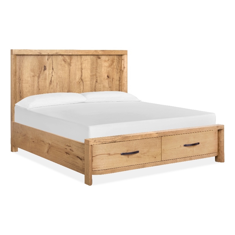 Magnussen Home Laramie Queen Panel Storage Bed in Honey Wheat
