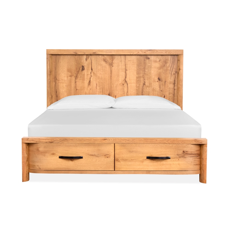Magnussen Home Laramie California King Panel Storage Bed in Honey Wheat