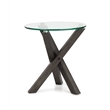 Magnussen Home Jax Round End Table in Carbon Shadow And Chrome