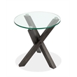 Magnussen Home Jax Round End Table in Carbon Shadow And Chrome