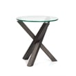 Magnussen Home Jax Round End Table in Carbon Shadow And Chrome