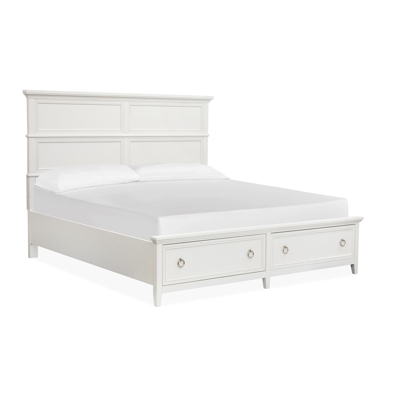 Magnussen Home Juniper Hill California King Panel Storage Bed in Whisper White
