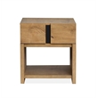 Magnussen Home Ripley Rustic Rectangular End Table in Caramel And Dark Bronze