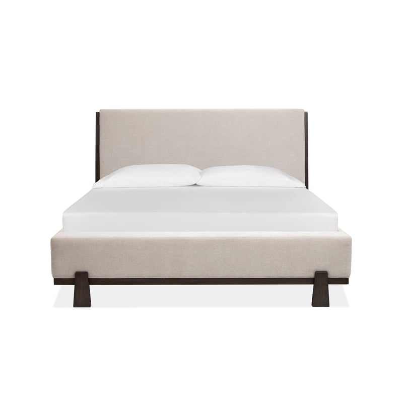 Magnussen Home Tauren Queen Upholstered Panel Bed in Coffee Bean