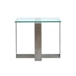 Magnussen Home Holden Rectangular End Table in Aged Pewter And Chrome Pucks