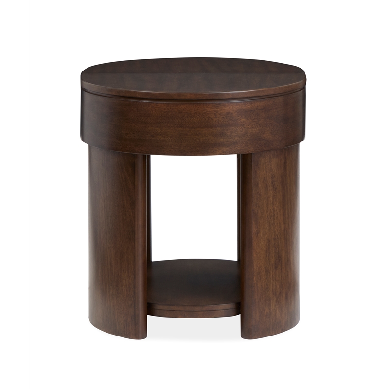 Magnussen Home Holloway Oval End Table in Toasted Almond