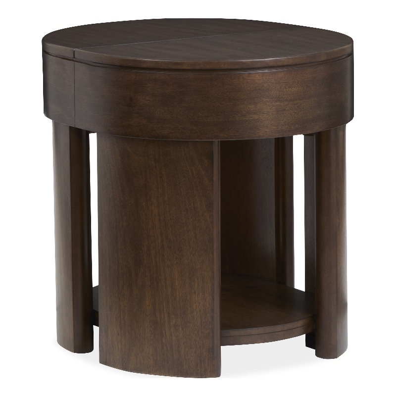 Magnussen Home Holloway Oval End Table in Toasted Almond