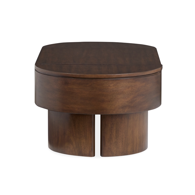 Magnussen Home Holloway Oval Lift Top Cocktail Table in Toasted Almond